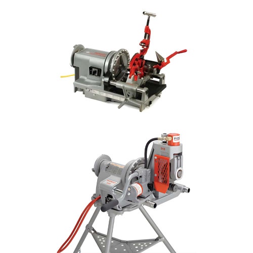 Immagine di Ridgid 918 Scanalatrice a rulli con Kit di montaggio per 1233/300 Compact da 2" - 12 e 300 Compact filettatrice 1/8" - 2", 230 V 57092+50697