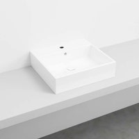 Immagine di Cielo SMILE lavabo rettangolare 50 cm, sospeso / da appoggio, senza foro, colore bianco finitura lucido SMLAA50SF