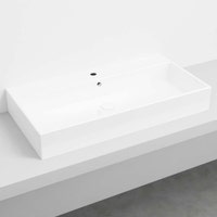 Immagine di Cielo SMILE lavabo rettangolare 100 cm, sospeso / da appoggio, senza foro, colore bianco finitura lucido SMLAA100SF