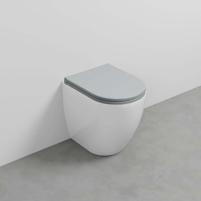 Immagine di Cielo SMILE PRO MINI 48 vaso a terra, scarico parete trasformabile a terra con curva tecnica, senza sedile, colore bianco finitura lucido SMVARKP