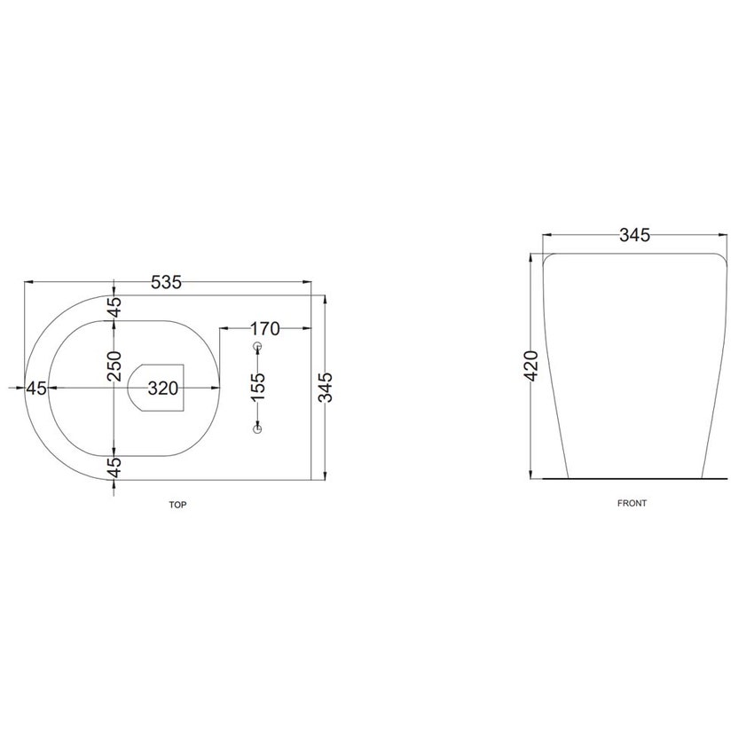 Immagine di Cielo SMILE 53 vaso a terra, scarico parete trasformabile a terra con curva tecnica, senza brida, senza sedile, colore bianco finitura lucido SMVASK