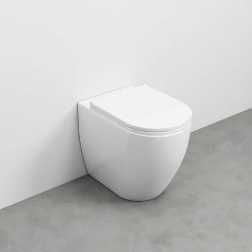 Immagine di Cielo SMILE 53 vaso a terra bifunzionale, con scarico traslato, senza sedile, colore bianco finitura lucido SMVASTR