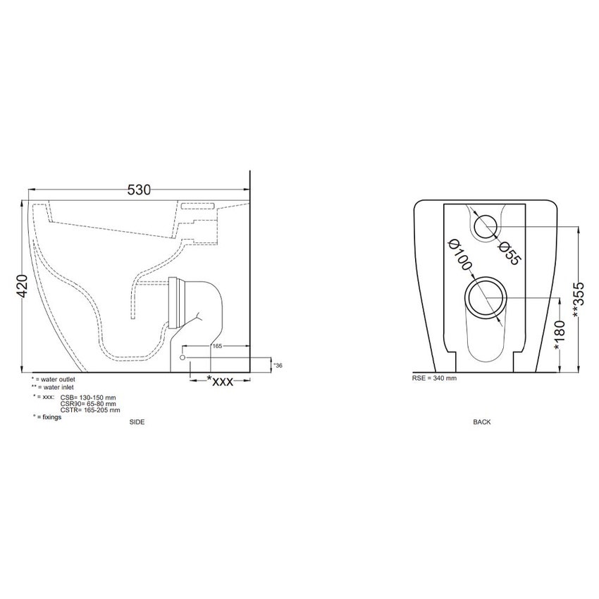 Immagine di Cielo SMILE 53 vaso a terra bifunzionale, con scarico traslato, senza sedile, colore bianco finitura lucido SMVASTR