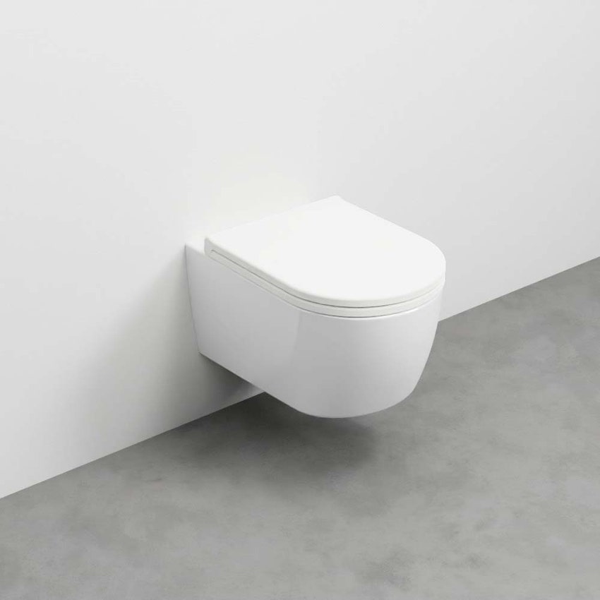 Immagine di Cielo SMILE MINI 48 vaso sospeso, senza brida, senza sedile, colore bianco finitura lucido SMVSRK