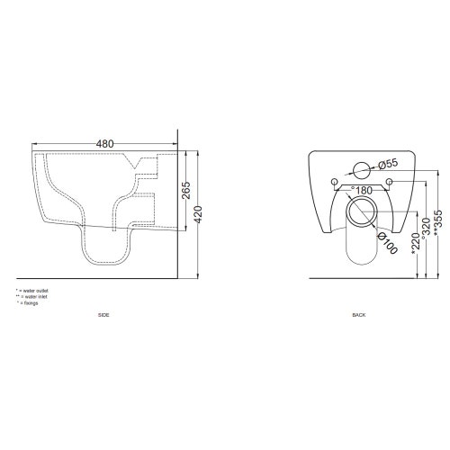 Immagine di Cielo SMILE MINI 48 vaso sospeso, senza brida, senza sedile, colore bianco finitura lucido SMVSRK
