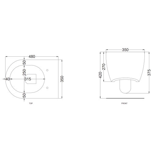 Immagine di Cielo SMILE MINI 48 vaso sospeso, senza sedile, colore bianco finitura lucido SMVSR