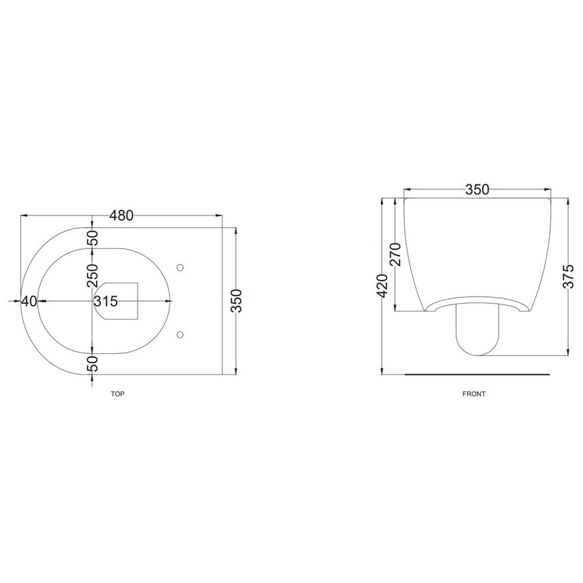 Immagine di Cielo SMILE MINI 48 vaso sospeso, senza sedile, colore bianco finitura lucido SMVSR