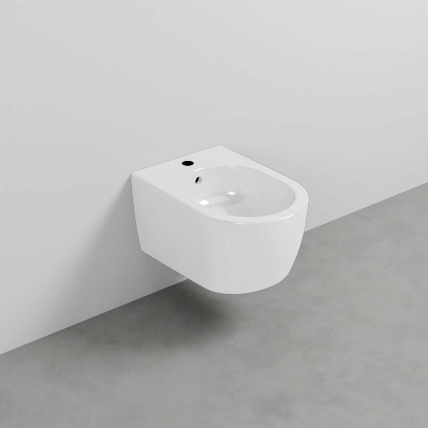 Immagine di Cielo SMILE PRO MINI 48 bidet sospeso monoforo, colore bianco finitura lucido SMBSRP