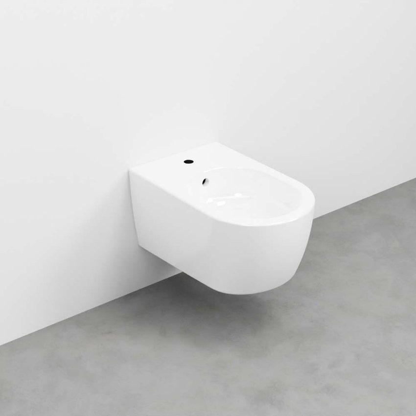 Immagine di Cielo SMILE 53 bidet sospeso monoforo, colore bianco finitura lucido SMBSNW