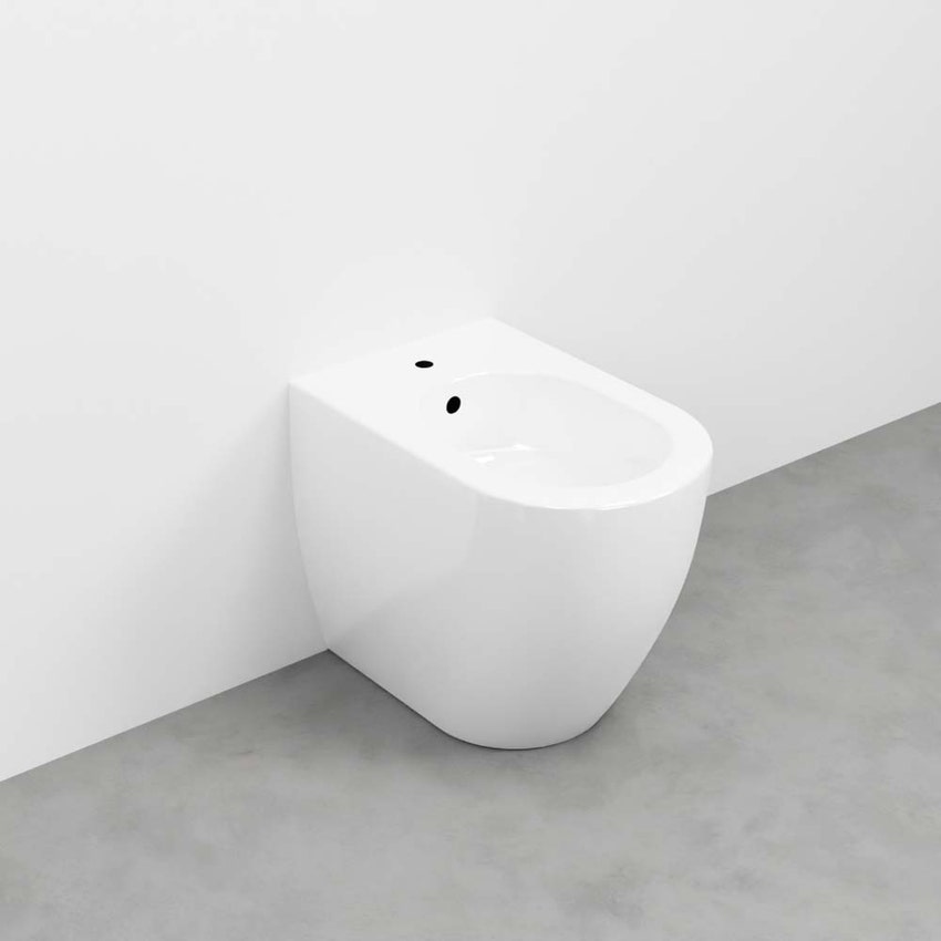 Immagine di Cielo SMILE 53 bidet a terra monoforo, colore bianco finitura lucido SMBID