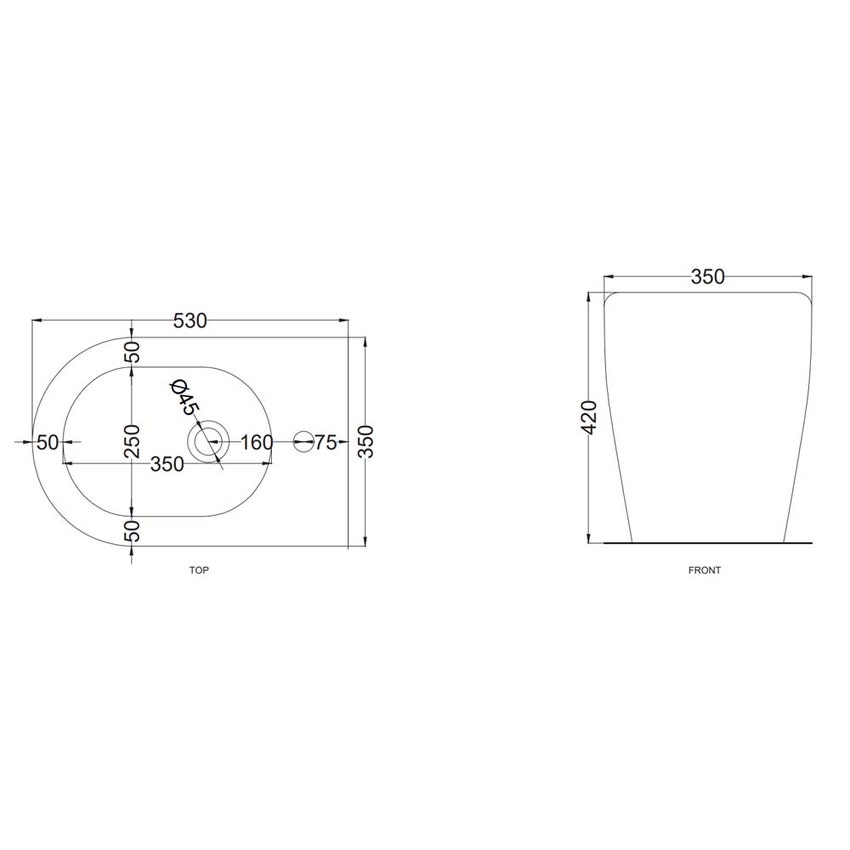 Immagine di Cielo SMILE 53 bidet a terra monoforo, colore bianco finitura lucido SMBID