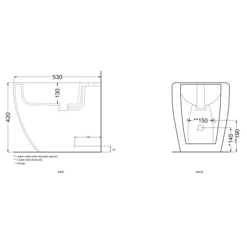 Immagine di Cielo SMILE 53 bidet a terra monoforo, colore bianco finitura lucido SMBID