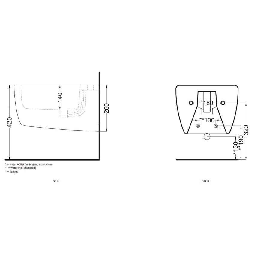 Immagine di Cielo SMILE MINI 48 bidet sospeso monoforo, colore bianco finitura lucido SMBSR