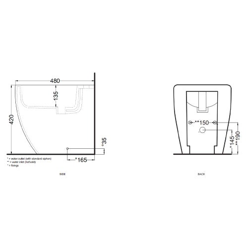 Immagine di Cielo SMILE MINI 48 bidet a terra monoforo, colore bianco finitura lucido SMBIDR