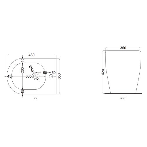 Immagine di Cielo SMILE MINI 48 bidet a terra monoforo, colore bianco finitura lucido SMBIDR