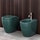 Cielo SMILE MINI 48 set sanitari a terra, vaso con scarico a terra, coprivaso in termoindurente frizionato, e bidet monoforo, colore smeraldo finitura lucido SMVASRSM+CPVSMFSM+SMBIDRSM