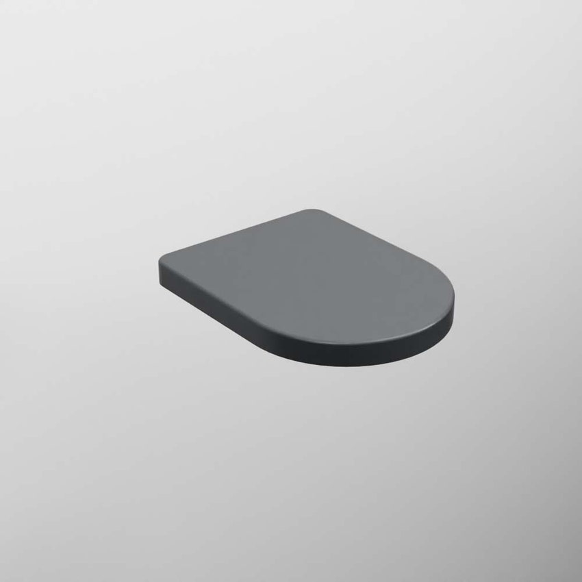 Immagine di Cielo SMILE MINI 48 set sanitari sospesi, vaso senza brida, coprivaso in termoindurente frizionato, e bidet monoforo, colore lavagna finitura opaco SMVSRKLV+CPVSMFLV+SMBSRLV