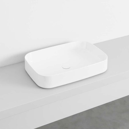 Immagine di Cielo SHUI COMFORT lavabo rettangolare H 12,5 x 60 x 40 cm, da appoggio, colore bianco finitura lucido SHCOLAR60