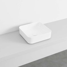 Immagine di Cielo SHUI COMFORT lavabo quadrato H 12,5 x 40 x 40 cm, da appoggio, colore bianco finitura lucido SHCOLAQ40