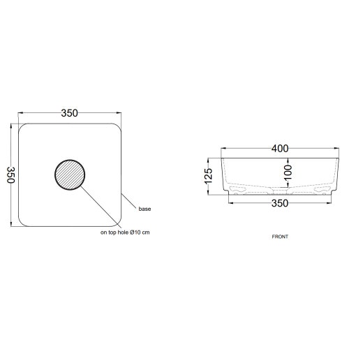Immagine di Cielo SHUI COMFORT lavabo quadrato H 12,5 x 40 x 40 cm, da appoggio, colore polvere finitura opaco SHCOLAQ40PL