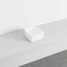 Immagine di Cielo SHUI COMFORT lavabo minimo quadrato H 11,5 x 25 x 25 cm, da appoggio, colore bianco finitura lucido MILAQ