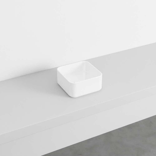 Immagine di Cielo SHUI COMFORT lavabo minimo quadrato H 11,5 x 25 x 25 cm, da appoggio, colore bianco finitura lucido MILAQ
