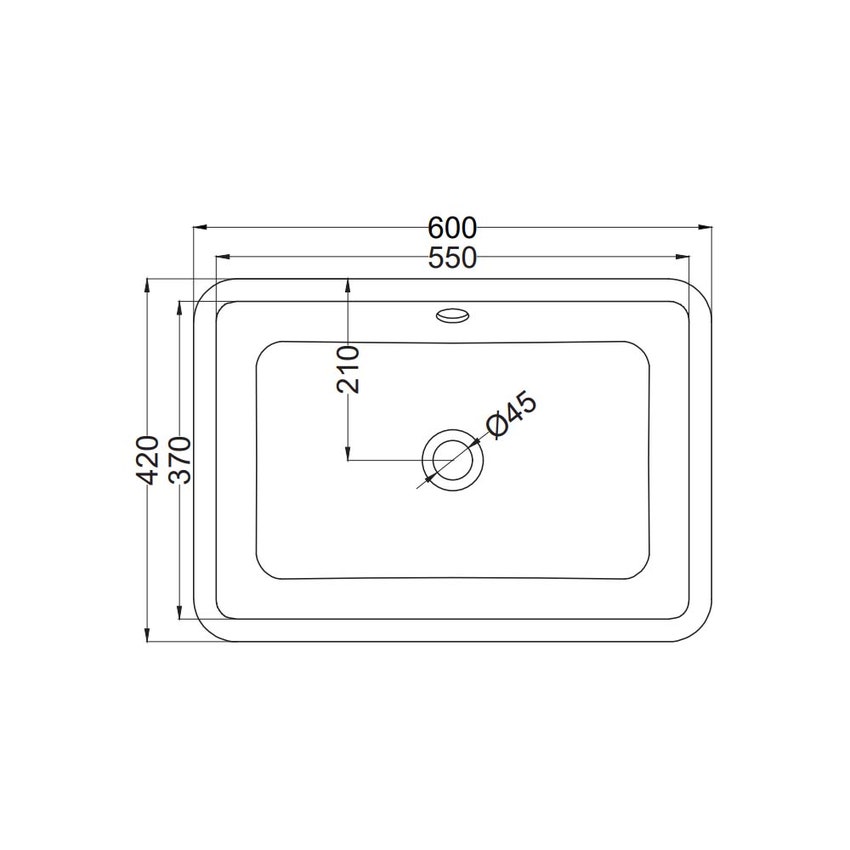 Immagine di Cielo SHUI COMFORT lavabo rettangolare H 20 x 60 x 42 cm, da appoggio, colore cemento finitura opaco SHLAA6020CM