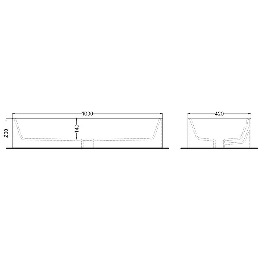 Immagine di Cielo SHUI COMFORT lavabo rettangolare H 20 x 100 x 42 cm, da appoggio, colore bianco finitura lucido SHLAA10020