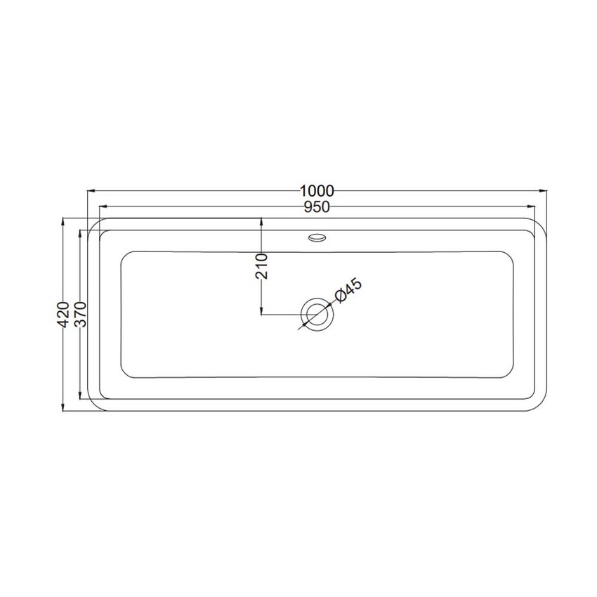 Immagine di Cielo SHUI COMFORT lavabo rettangolare H 20 x 100 x 42 cm, da appoggio, colore bianco finitura lucido SHLAA10020