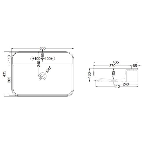 Immagine di Cielo SHUI COMFORT lavabo rettangolare monoforo, colore bianco finitura lucido SHCOLARF