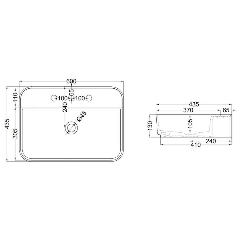 Immagine di Cielo SHUI COMFORT lavabo rettangolare monoforo, colore bianco finitura lucido SHCOLARF