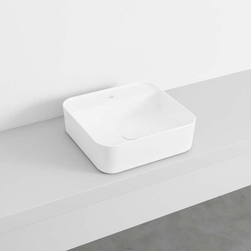 Immagine di Cielo SHUI COMFORT lavabo quadrato monoforo, colore bianco finitura lucido SHCOLAQF