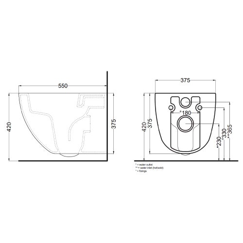 Immagine di Cielo SHUI COMFORT vaso sospeso, senza brida, senza sedile, colore bianco finitura lucido SHCOVSK