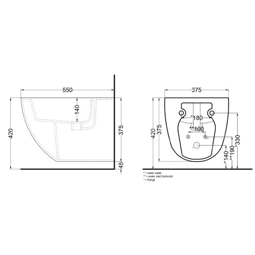 Immagine di Cielo SHUI COMFORT set sanitari sospesi, vaso senza brida con sedile e bidet monoforo, colore bianco finitura lucido SHCOVSK+CPVSHCOT+SHCOBS