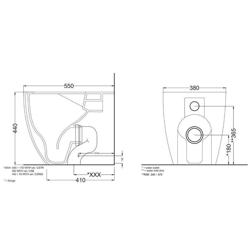 Immagine di Cielo SHUI COMFORT set sanitari a terra, vaso bifunzionale con scarico traslato, senza brida con sedile e bidet monoforo, colore bianco finitura lucido SHCOVAKTR+SHCOBI+CPVSHCOT