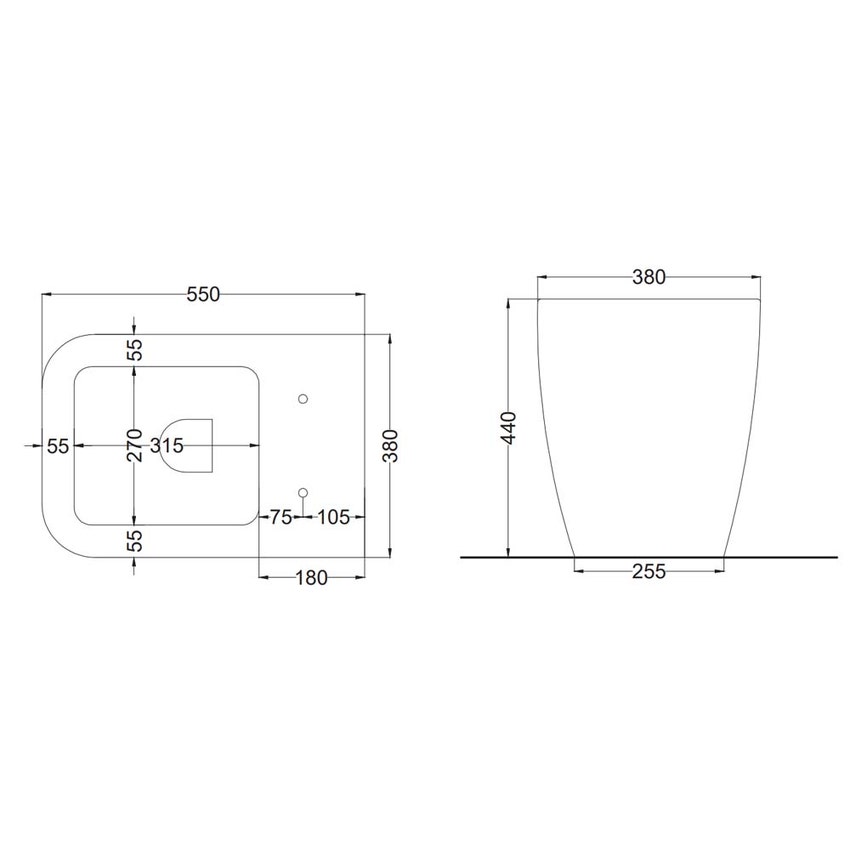 Immagine di Cielo SHUI COMFORT set sanitari a terra, vaso bifunzionale con scarico traslato, senza brida con sedile e bidet monoforo, colore bianco finitura lucido SHCOVAKTR+SHCOBI+CPVSHCOT