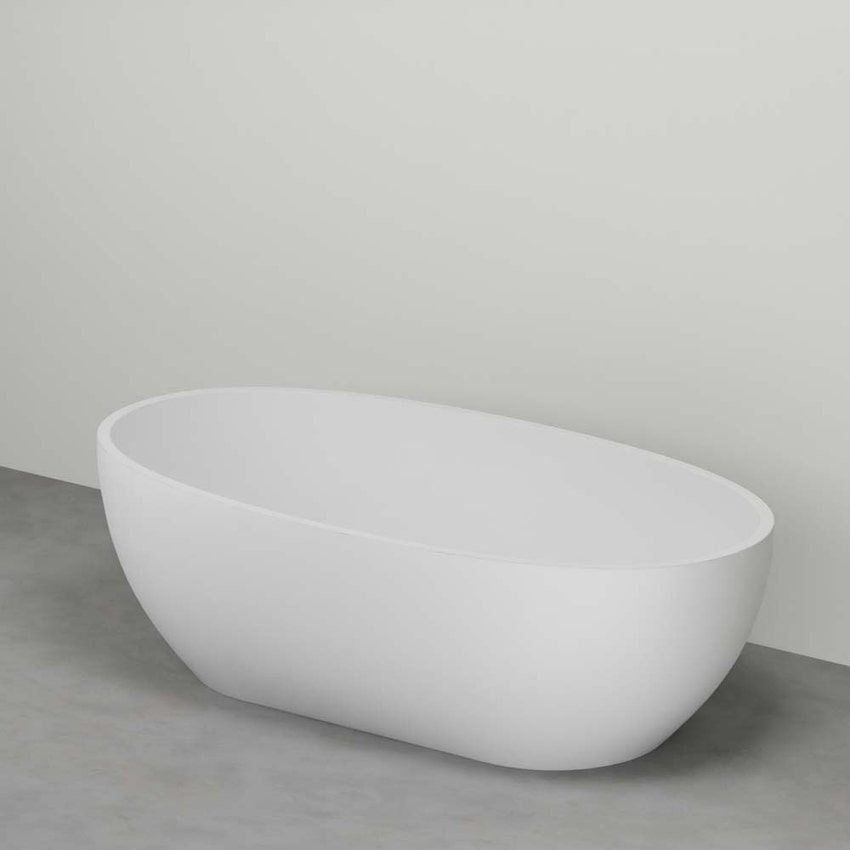 Immagine di Cielo SHUI COMFORT vasca in solid surface, con troppopieno non visibile, colore bianco finitura lucido SHCOBAT