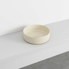 Immagine di Cielo SHUI COMFORT lavabo tondo H 12,5 x 40 x 40 cm, da appoggio, colore lino finitura opaco SHCOLAT40LN