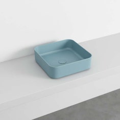 Immagine di Cielo SHUI COMFORT lavabo quadrato H 12,5 x 40 x 40 cm, da appoggio, colore polvere finitura opaco SHCOLAQ40PL