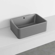 Immagine di Cielo SHUI COMFORT lavabo rettangolare H 20 x 60 x 42 cm, da appoggio, colore cemento finitura opaco SHLAA6020CM