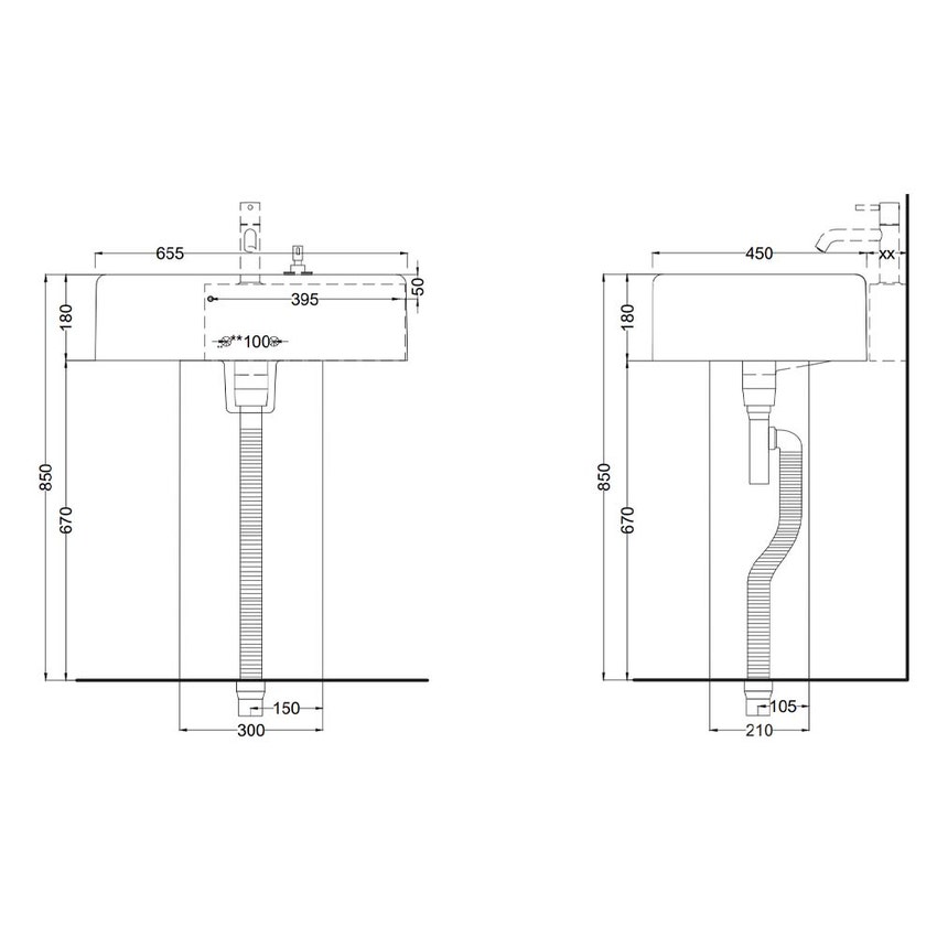 Immagine di Cielo ITACA lavabo ovale da appoggio con colonna, scarico a terra, colore bianco finitura lucido ITLAO+ITCOLC