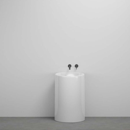 Immagine di Cielo ITACA lavabo freestanding tondo con scarico a parete, colore bianco finitura lucido ITFREEP