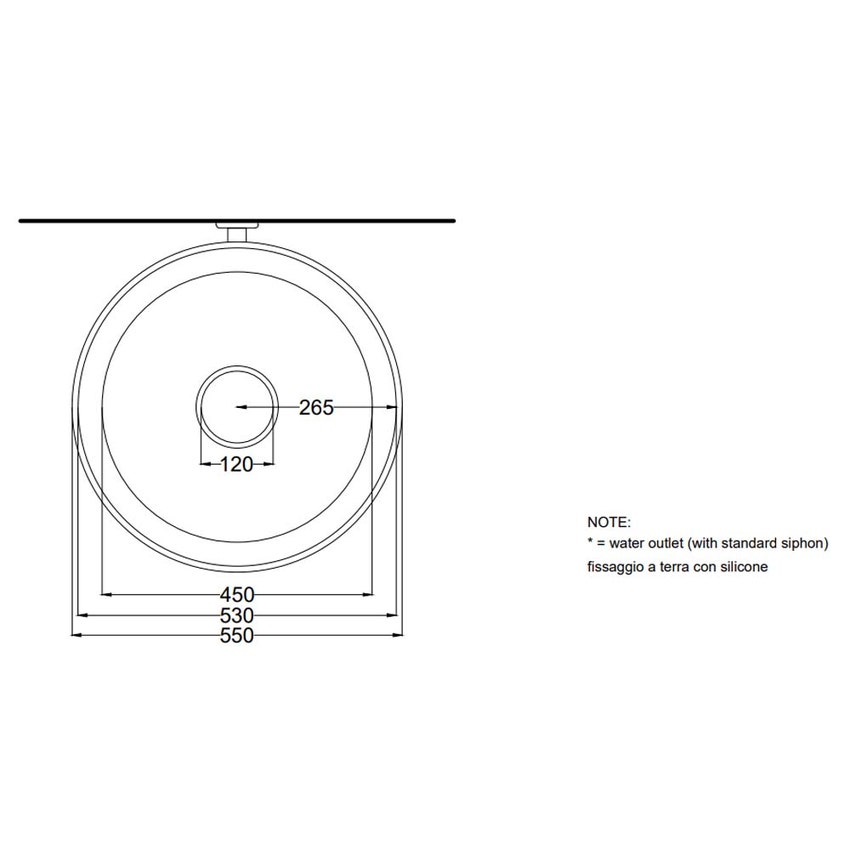 Immagine di Cielo ITACA lavabo freestanding tondo con scarico a parete, colore bianco finitura lucido ITFREEP