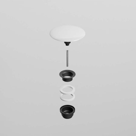 Immagine di Cielo Piletta NERO MATT con coperchio in ceramica per lavabo freestanding Itaca, colore bianco finitura lucido ITPILFREENM