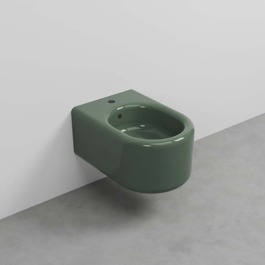 Immagine di Cielo ITACA bidet sospeso monoforo, colore alga finitura lucido ITBSAL