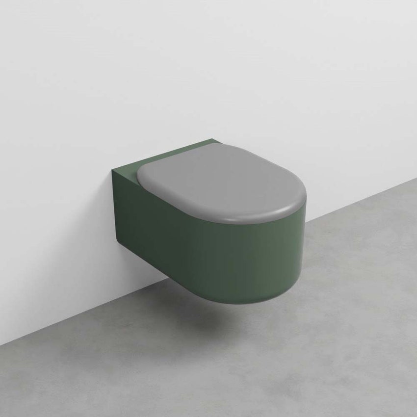 Immagine di Cielo ITACA vaso sospeso, senza brida, senza sedile, colore alga finitura lucido ITVSKAL