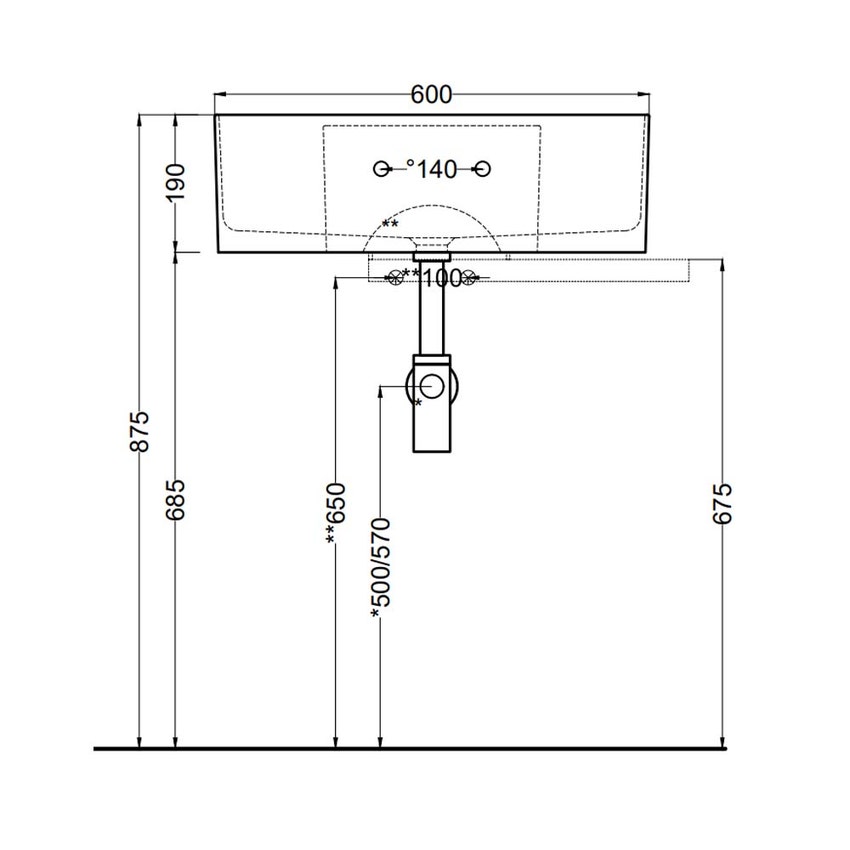 Immagine di Cielo OTIS lavabo ovale sospeso, monoforo, colore bianco finitura lucido OTLS
