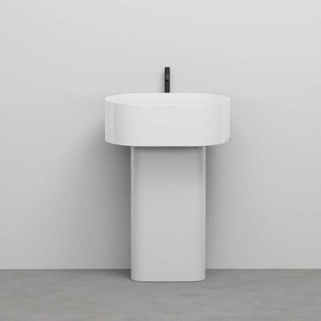 Immagine di Cielo OTIS lavabo ovale sospeso monoforo con colonna ovale liscia, colore bianco finitura lucido OTLS+OTCOL