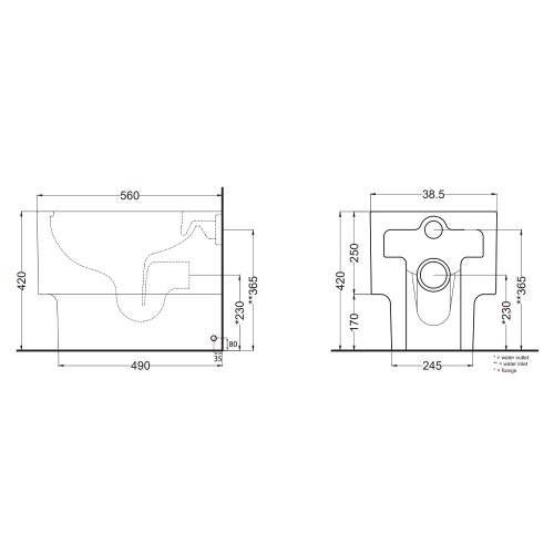 Immagine di Cielo OTIS vaso a terra, senza brida, senza sedile, colore bianco finitura lucido OTVAK