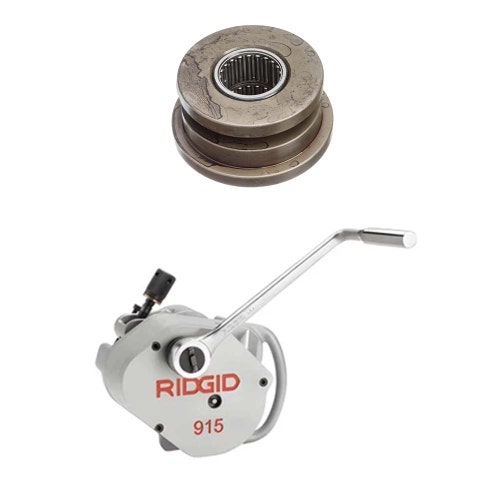Immagine di Ridgid 915 Scanalatrice a rulli manuale 1" - 1/4" - 6" per 300 Compact / 1233 e set di rulli per 8" - 12" 88232+92442